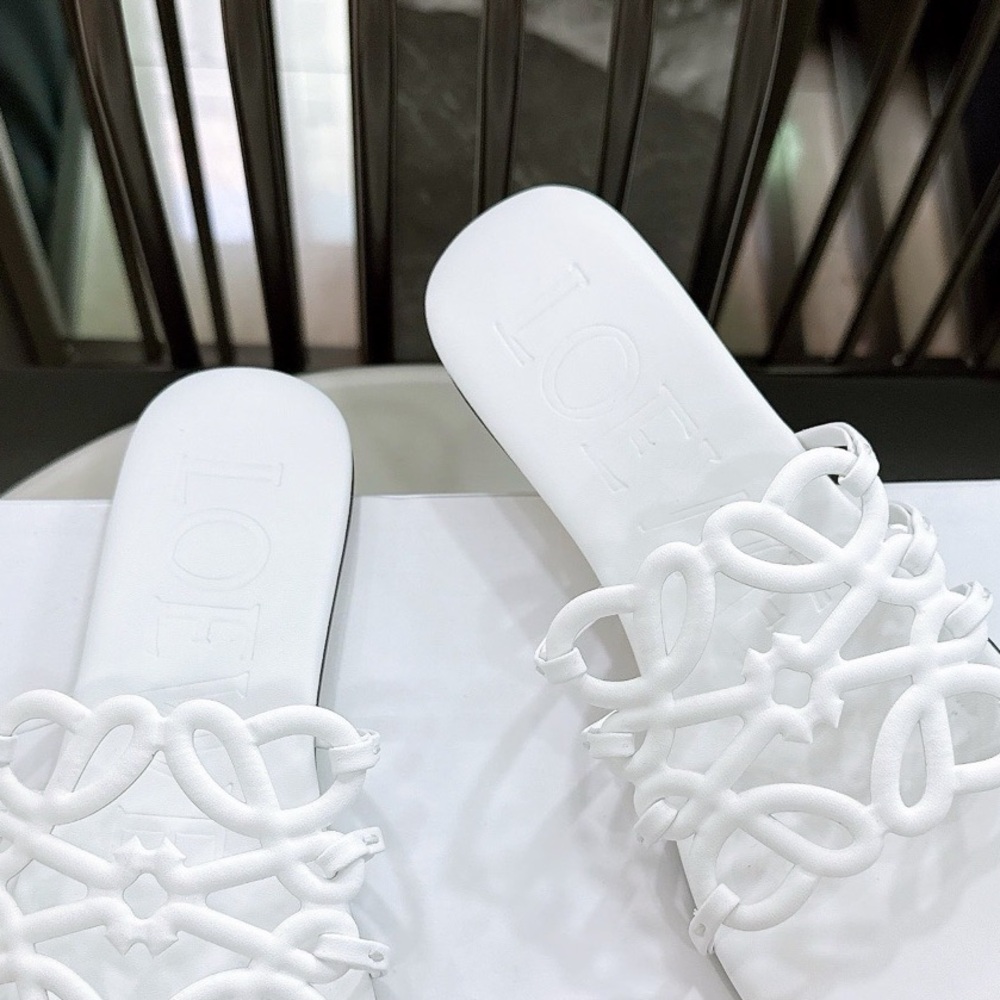 NEW Loewe White Anagram Cutout Sandals - Picture 4 of 4